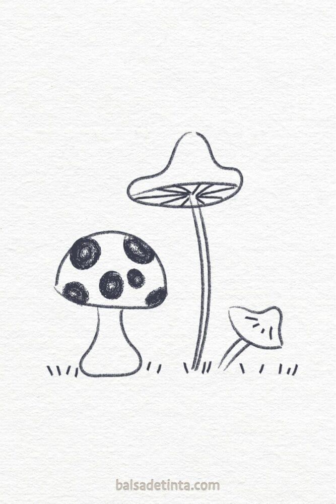 Drawings to draw - mushrooms