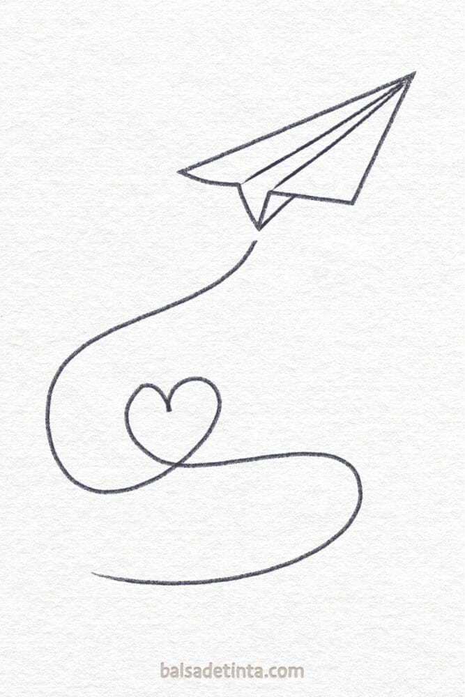 Dibujos aesthetic para dibujar - avión de papel