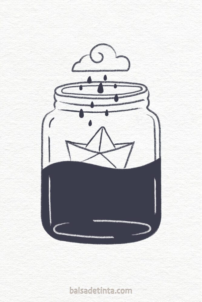 Aesthetic drawings to draw - glass jar
