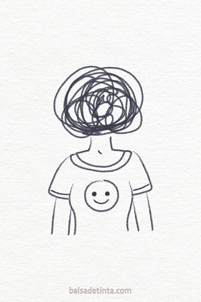 Dibujos aesthetic para dibujar - cabeza ansiedad