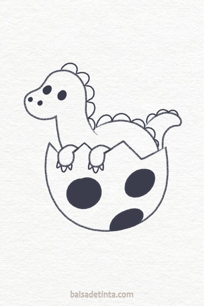 Dibujos kawaii para dibujar - huevo de dinosaurio