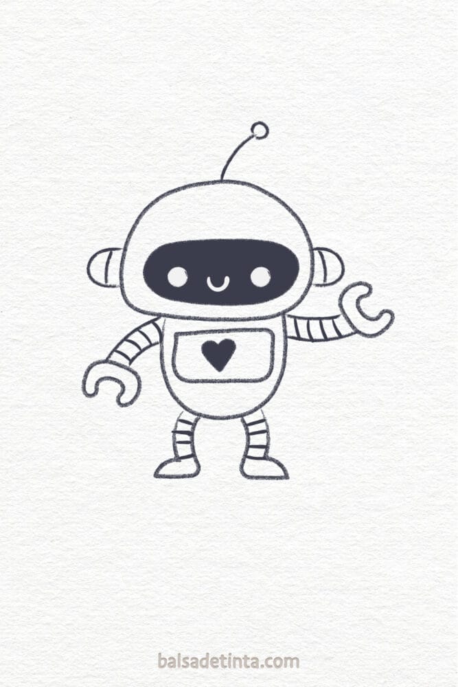 Dibujos kawaii para dibujar - robot