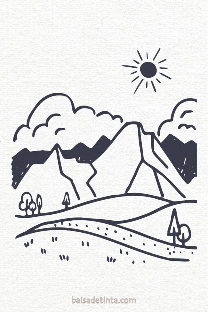 Paisajes para dibujar fáciles - Montañas