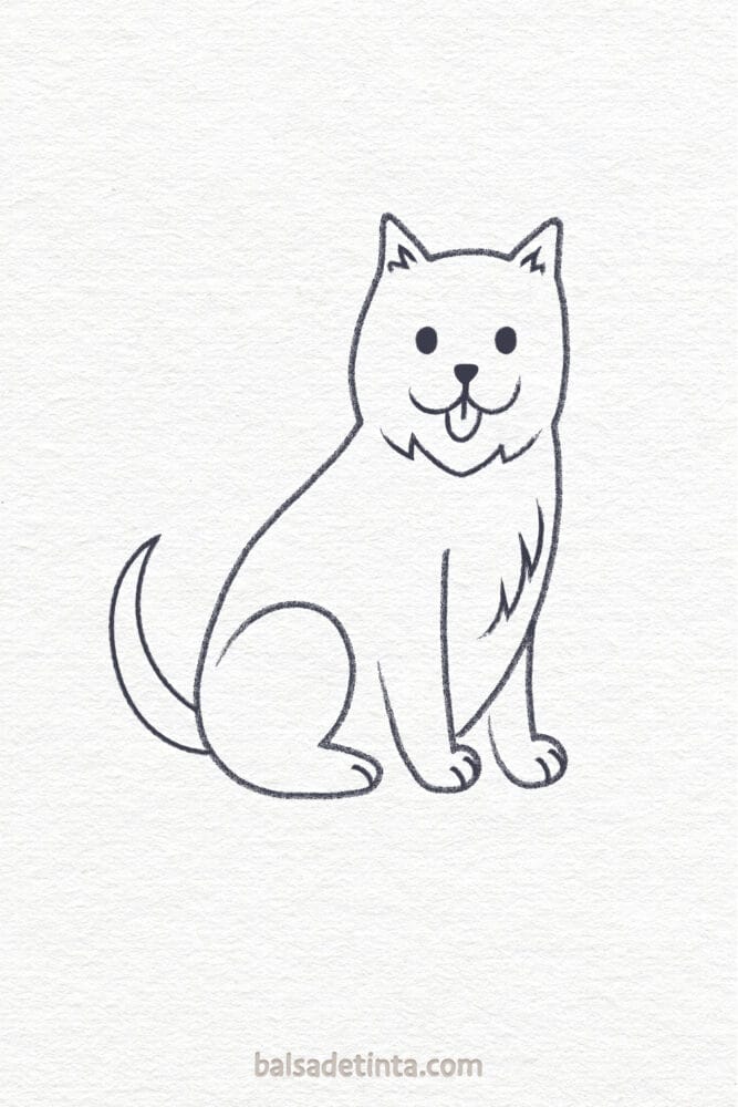 Perros fáciles de dibujar - perro sentado