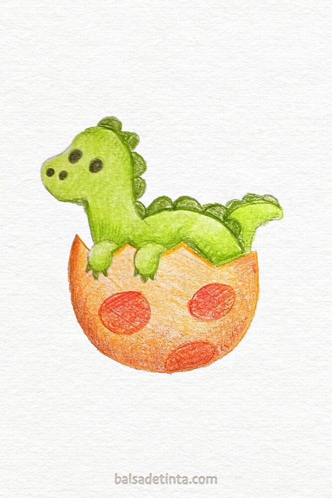 Colored Drawings - Baby Dinosaur