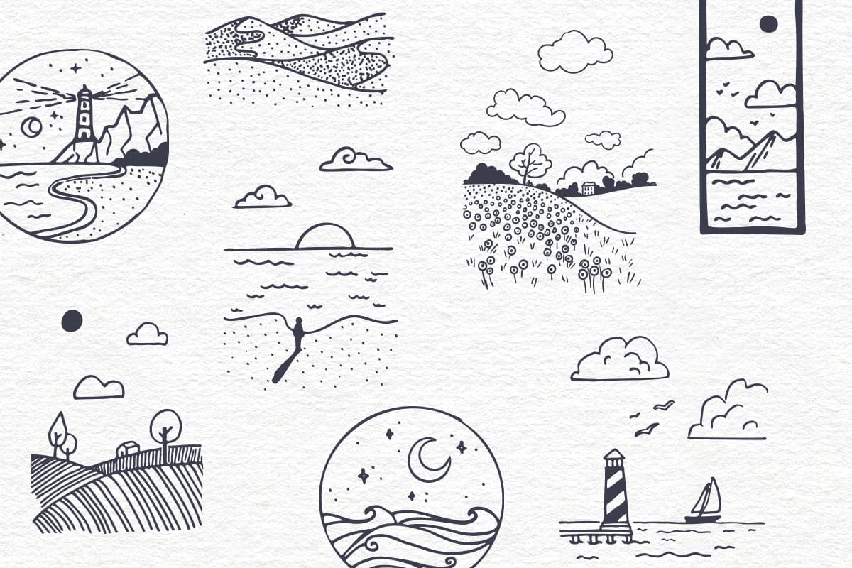 15 ideas de paisajes para dibujar fáciles