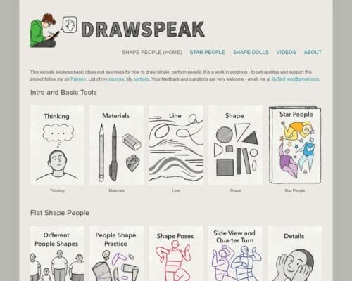 Resources for artists: drawspeak.com
