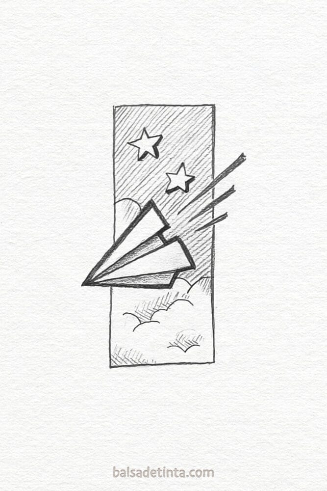 Dibujos a lápiz - avión de papel