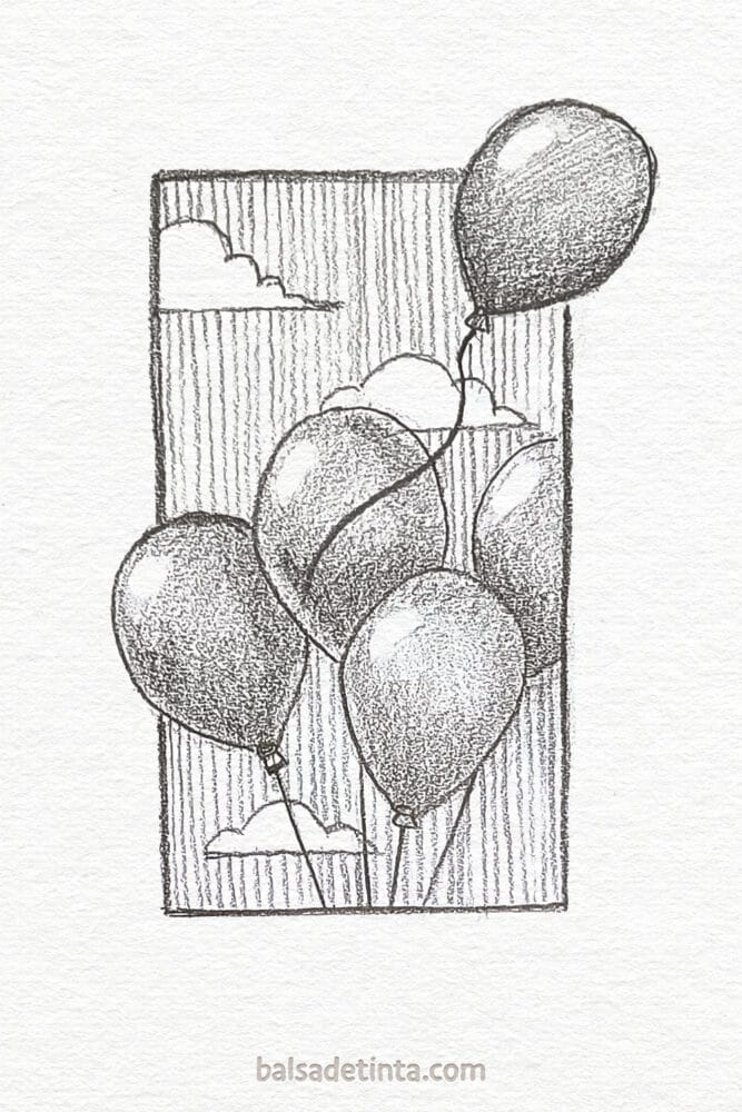 Pencil Drawings - Balloons