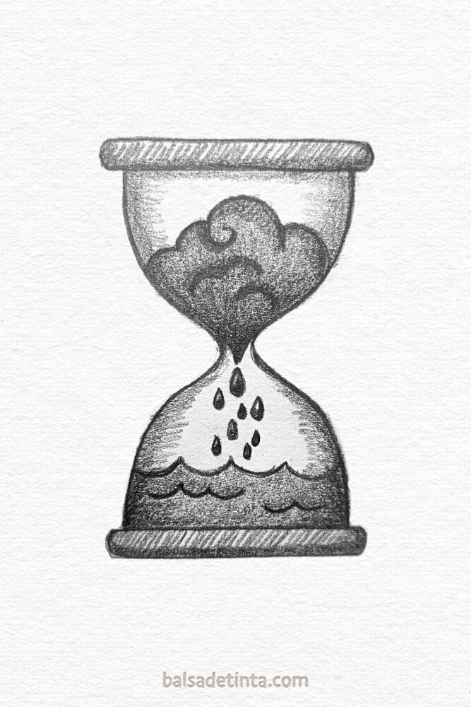 Imagen de dibujo a lápiz de Reloj de arena