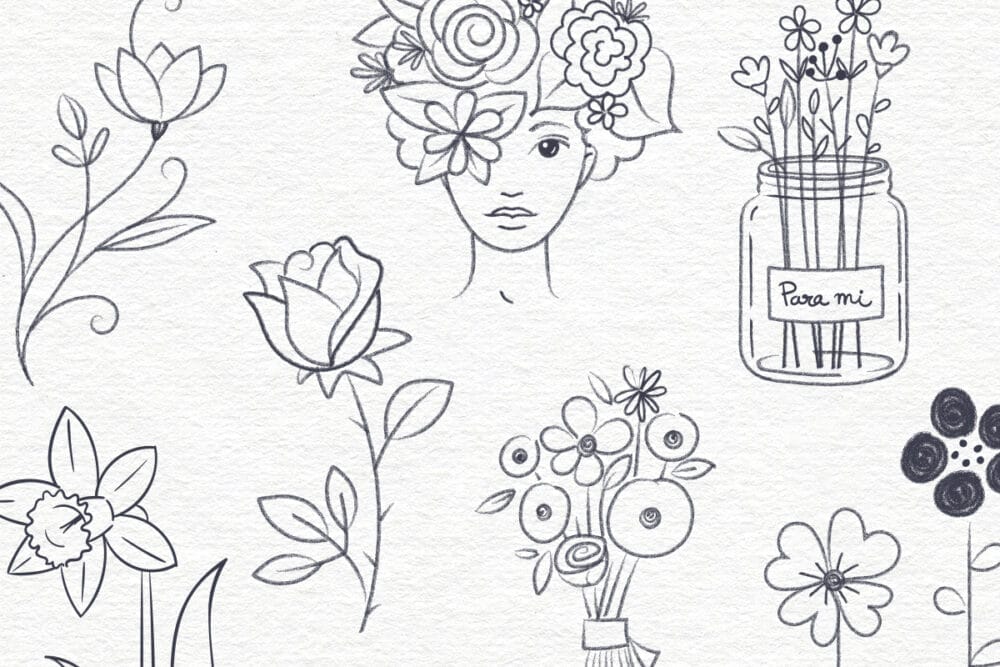 17 ideas de dibujos de flores - Balsa de tinta