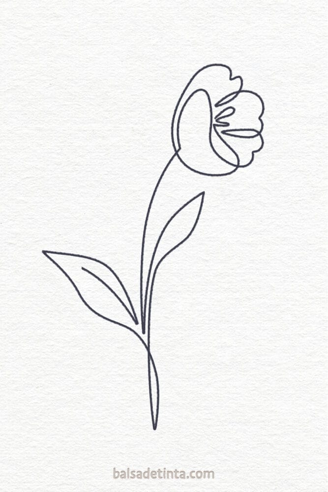 Flower Drawings - One Line Flower