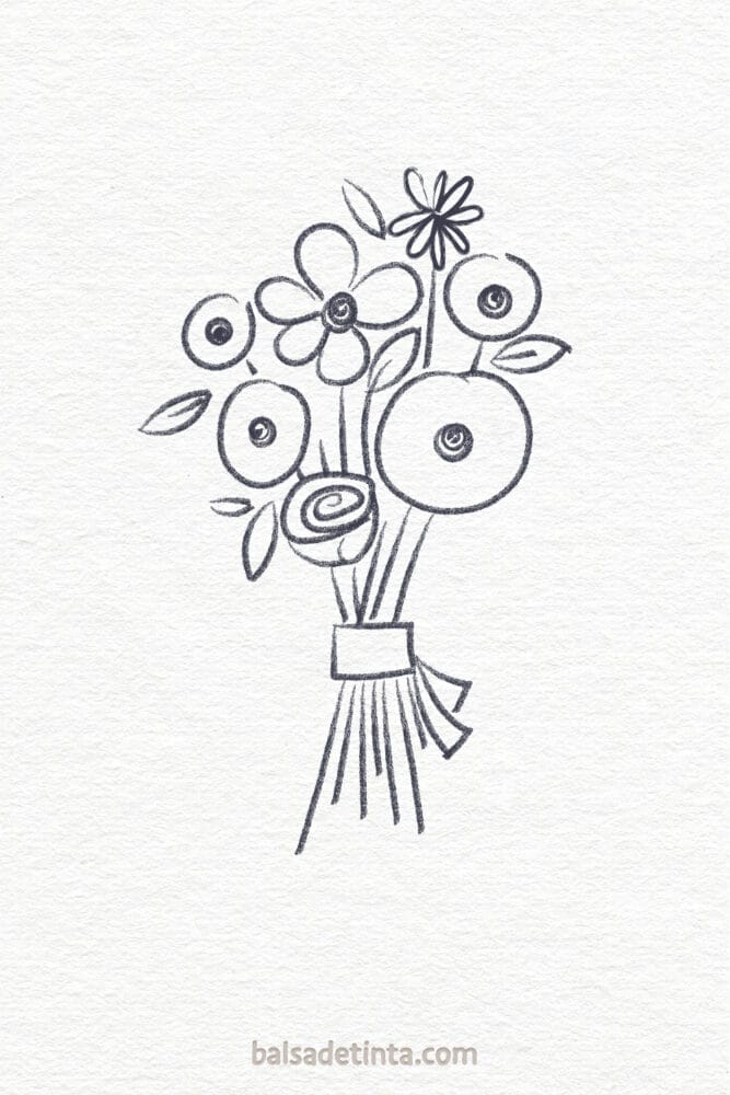 Flower Drawings - Bouquet