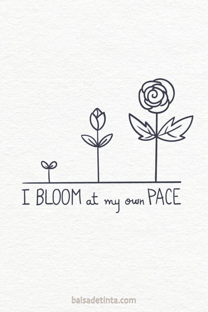 Flower drawings - bloom at my own pace