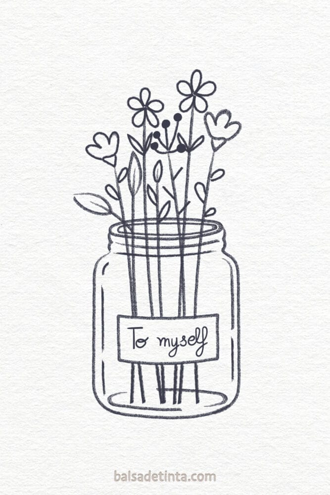 Flower drawings - jar with flowers