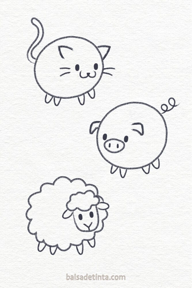Dibujos de animales - animales bola