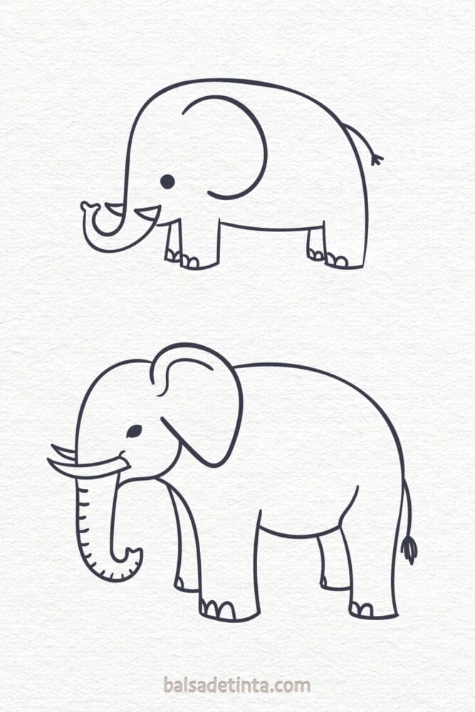 Dibujos de animales - elefante