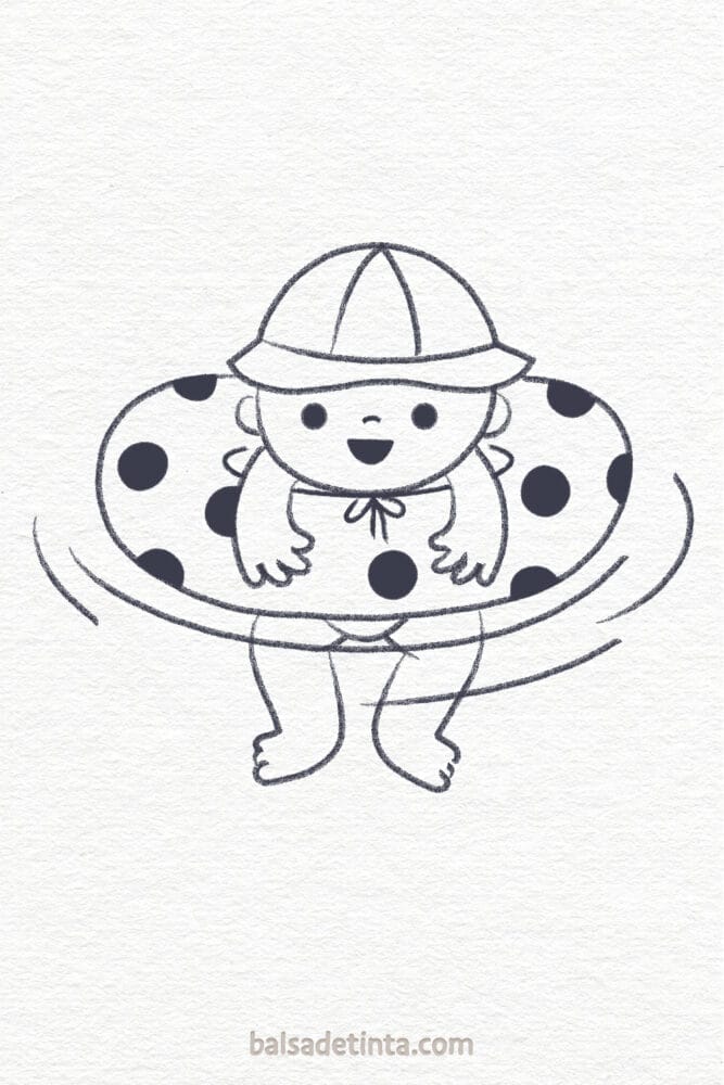Summer Drawings - Baby with Float