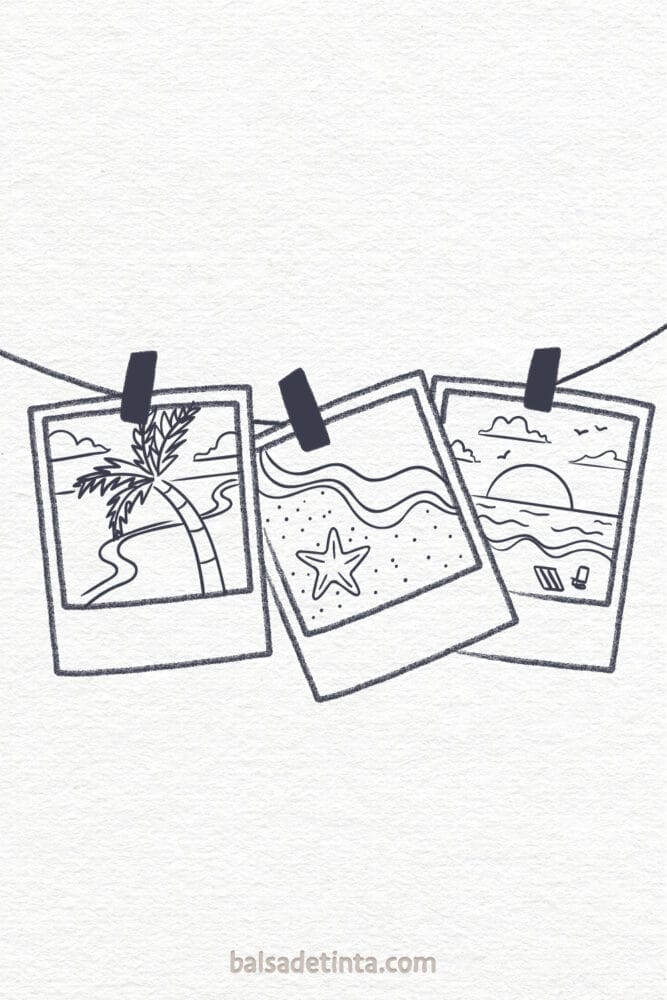 Dibujos de verano - polaroids vacaciones
