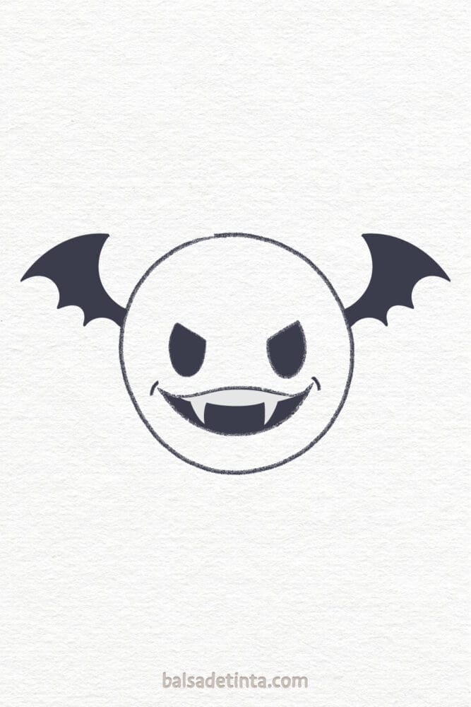 Dibujos de Halloween - Emoji vampiro