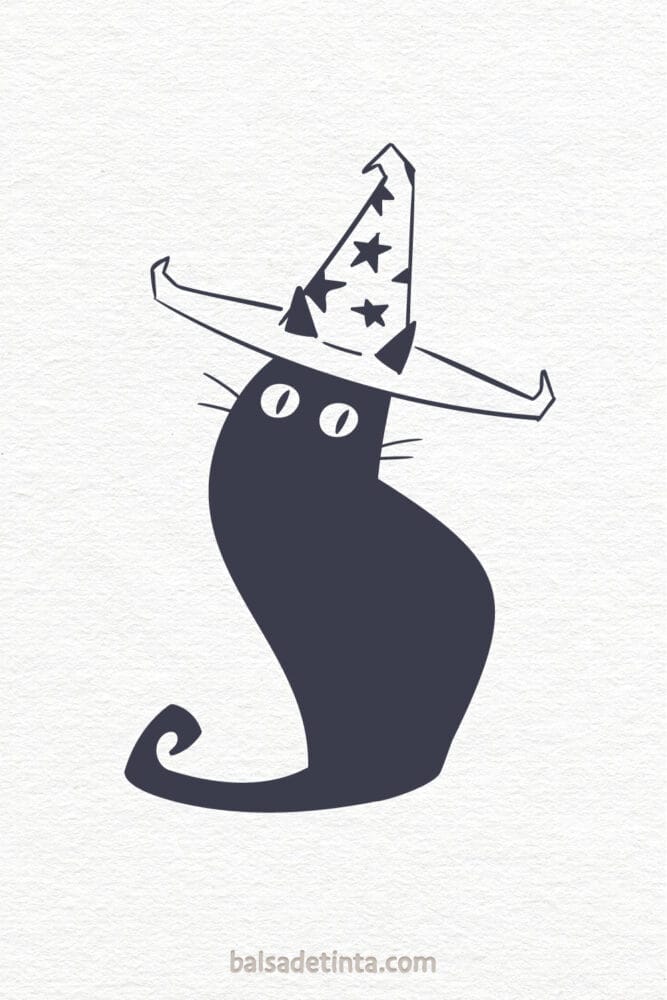 Halloween Drawings - Witch's Cat