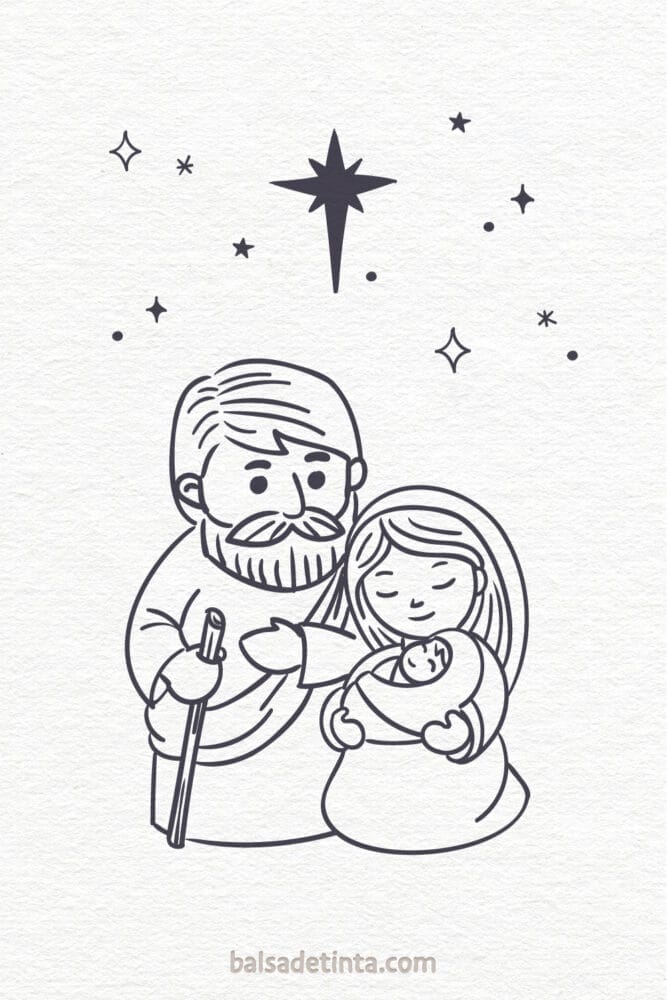 Dibujos de Navidad - Belén Natividad