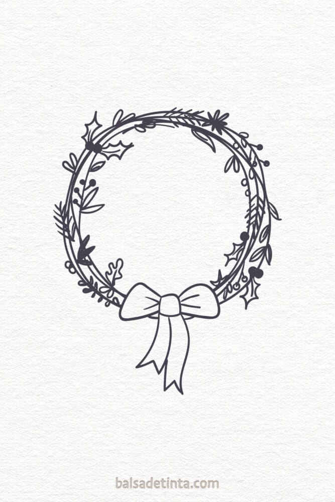 Christmas Drawings - Christmas Wreath