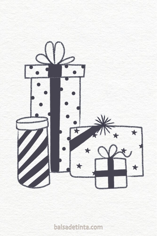 Christmas Drawings - Gifts from the Three Wise Men or Santa