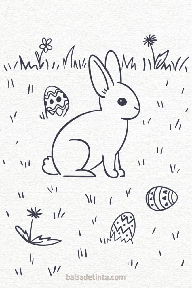 Spring drawing - Easter bunny