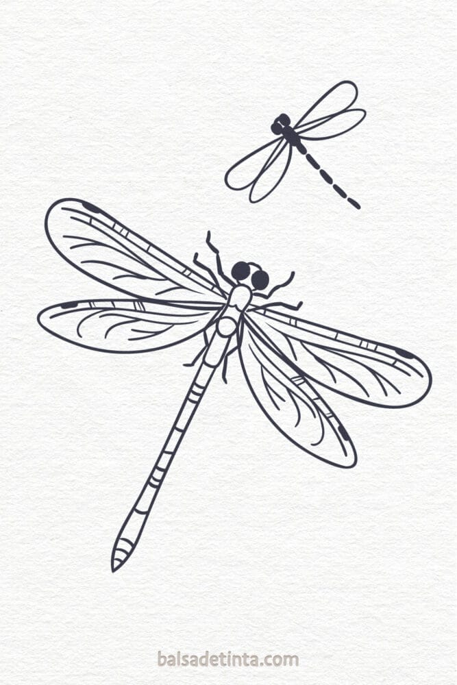 Spring drawing - dragonflies