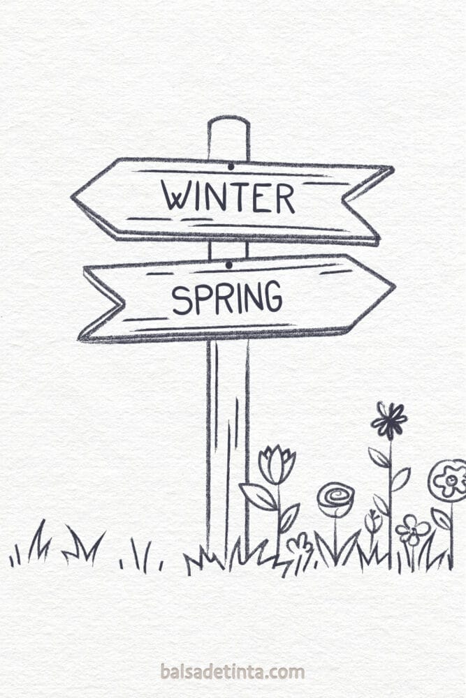 Spring drawing - this way to spring