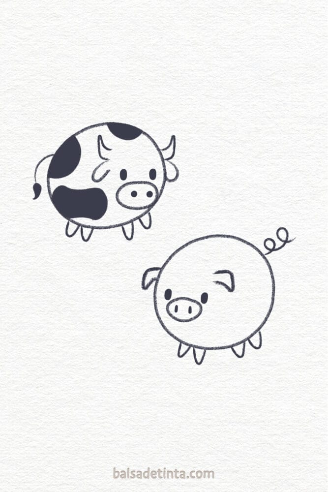 What to draw when you're bored: farm animals