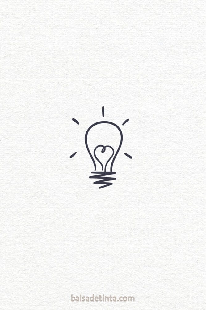 What to draw when you're bored: lightbulb with heart-shaped filament