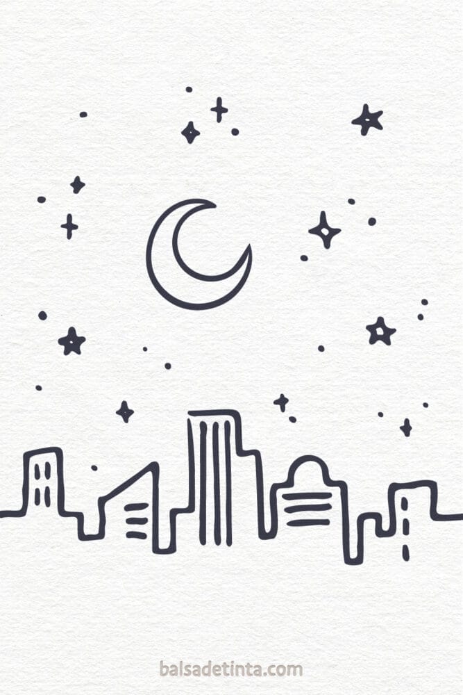 What to draw when you're bored: night city