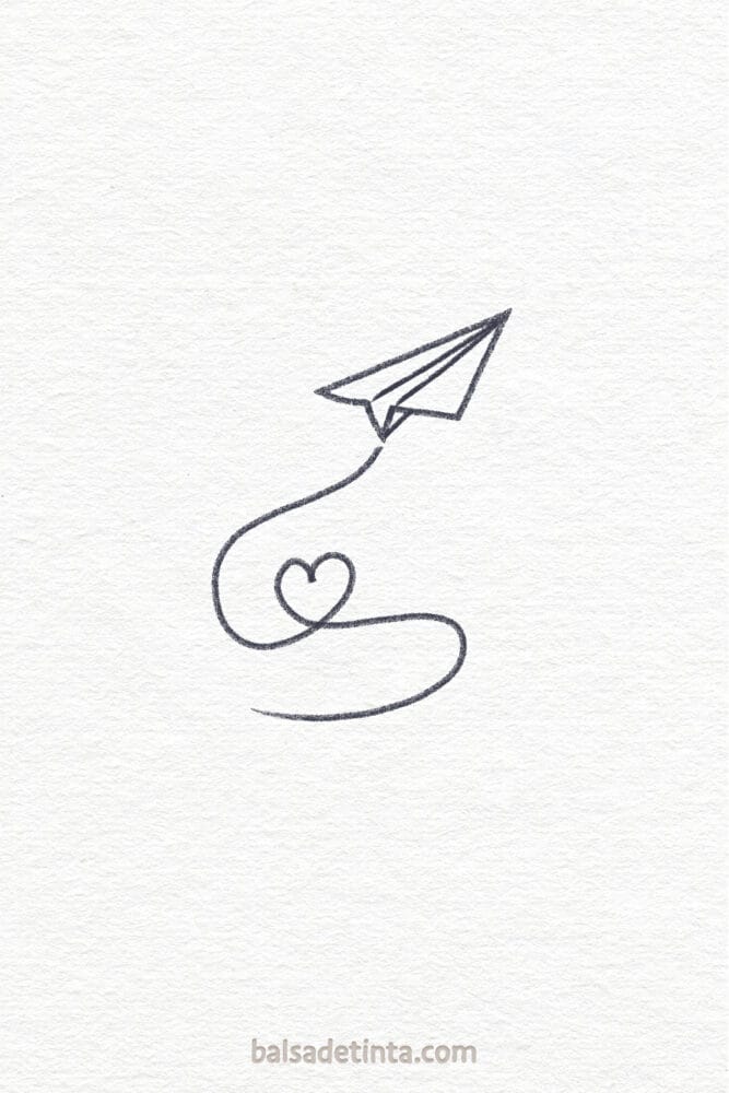 Imagen de tatuaje sencillo: avión de papel