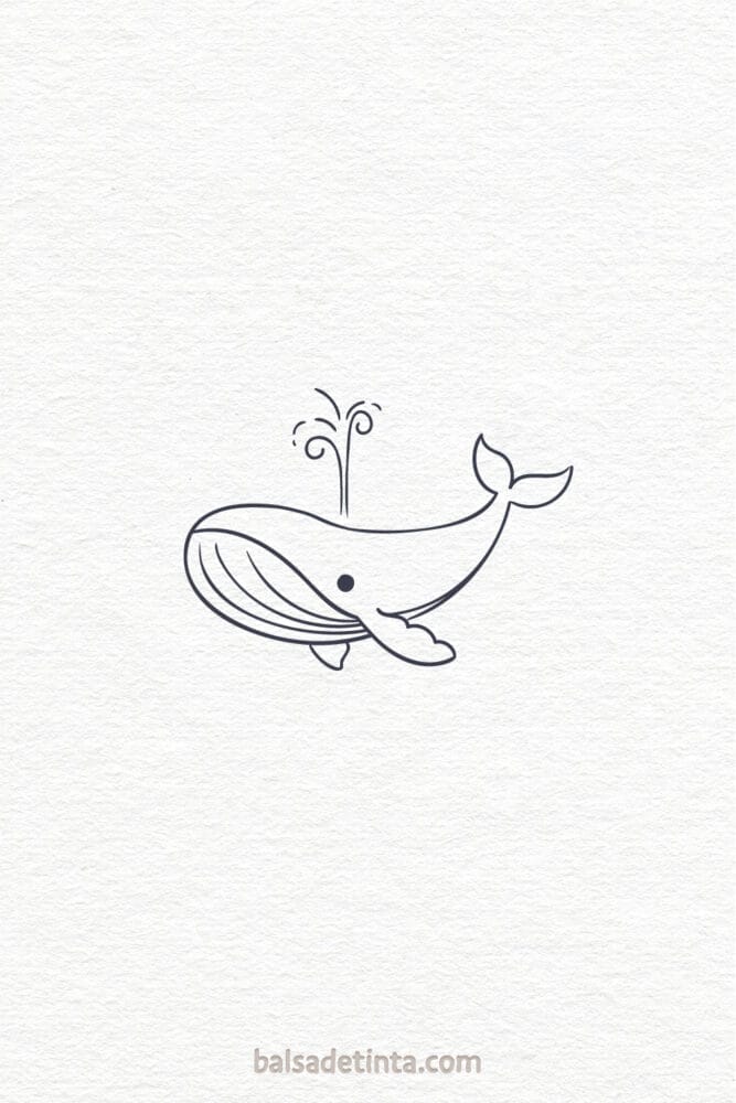 Imagen de tatuaje sencillo: ballena