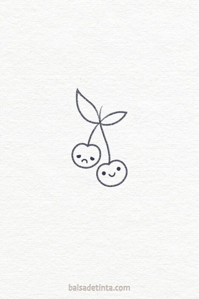 Imagen de tatuaje sencillo: cerezas