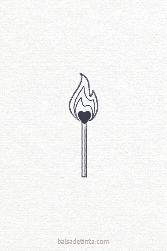 Imagen de tatuaje sencillo: cerilla