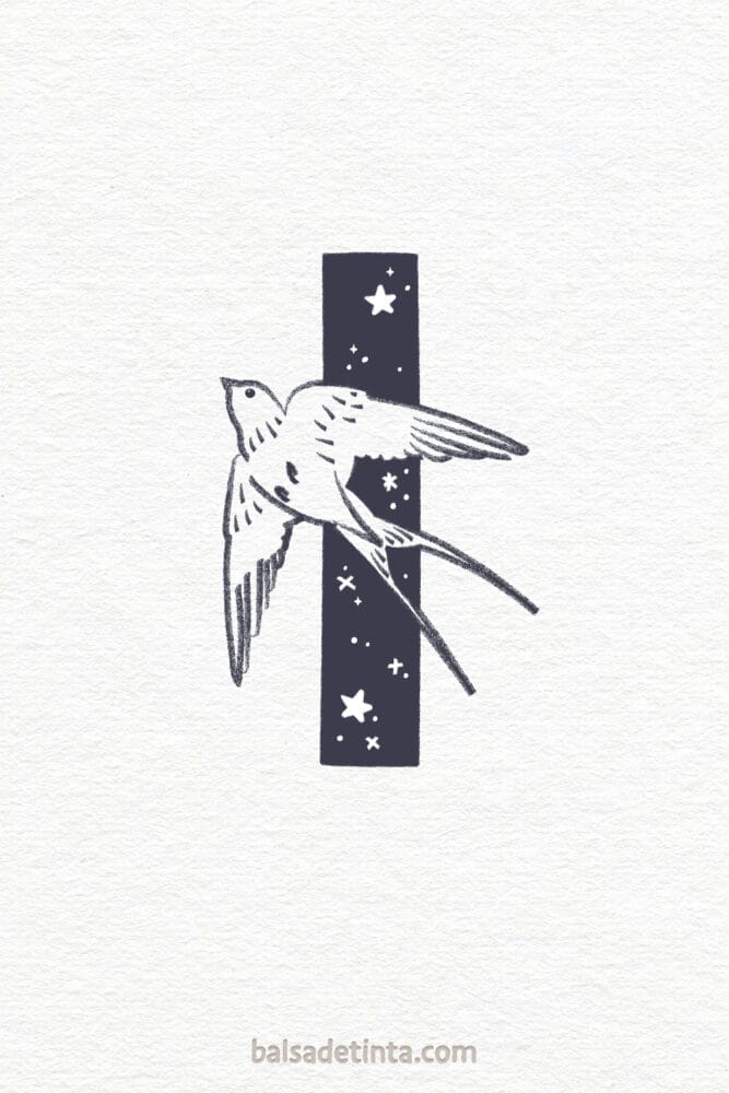 Imagen de tatuaje sencillo: golondrina