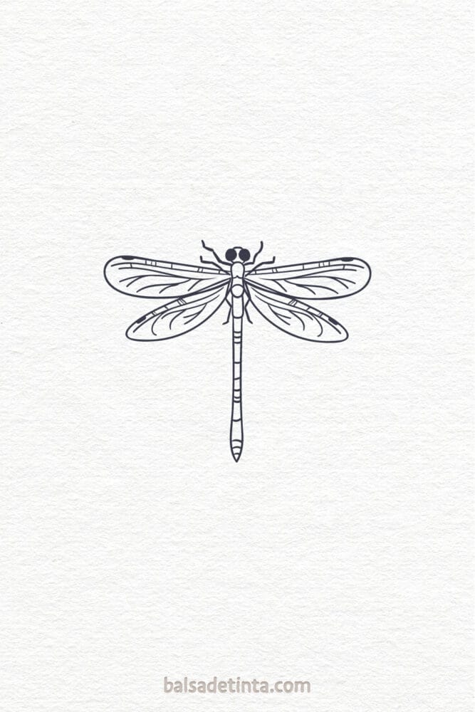 Imagen de tatuaje sencillo: libélula