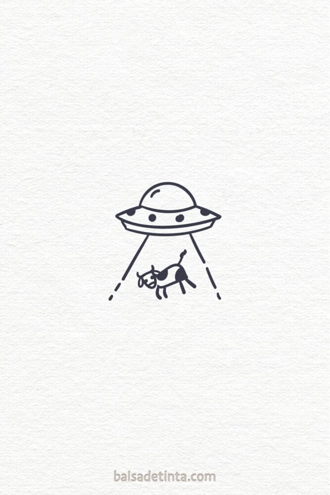 Imagen de tatuaje sencillo: ovni