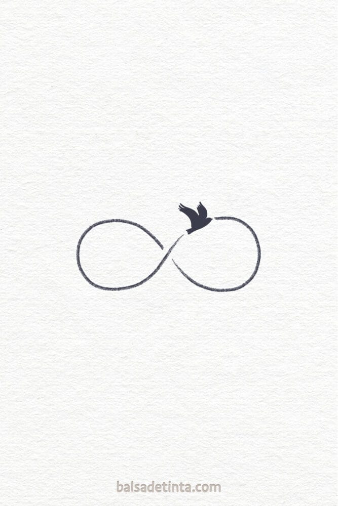 Imagen de tatuaje sencillo: vuelo infinito
