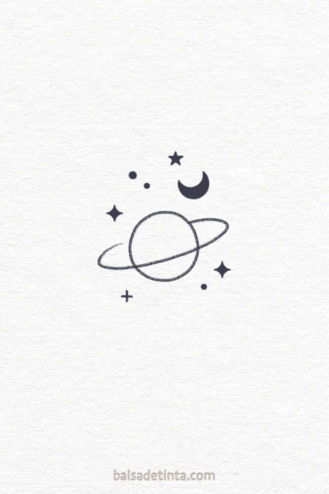 Imagen de tatuaje sencillo: planeta