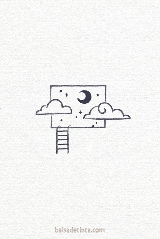 Imagen de tatuaje sencillo: ventana